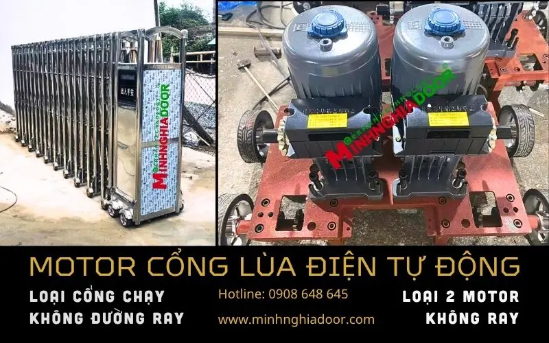 Motor cổng xếp không ray chạy nam châm từ Motor cổng xếp không ray chạy nam châm từ