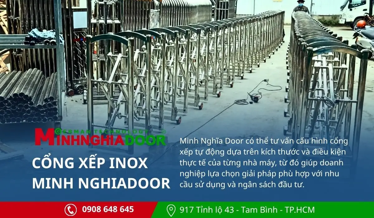Cổng xếp inox Minhnghiadoor