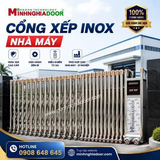 Lắp đặt đúng kỹ thuật giúp cổng xếp vận hành ổn định và bền bỉ.