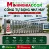 Cổng xếp tự động nhà máy giúp kiểm soát khu vực ra vào thuận tiện và chuyên nghiệp.