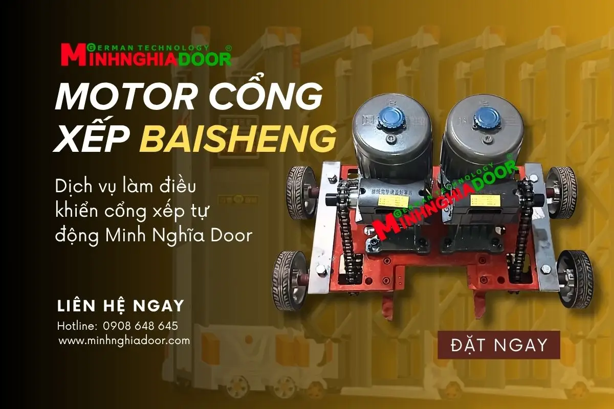 Cổng xếp tự động 16 Motor cổng xếp tự động Baisheng