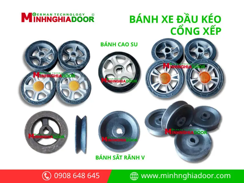 Bánh xe đầu kéo cổng xếp điện