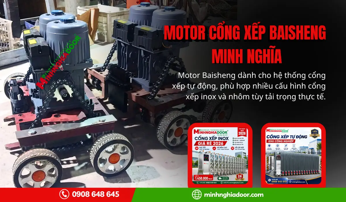 Motor cổng xếp Baisheng Minh Nghĩa Motor cổng xếp Baisheng Minh Nghĩa