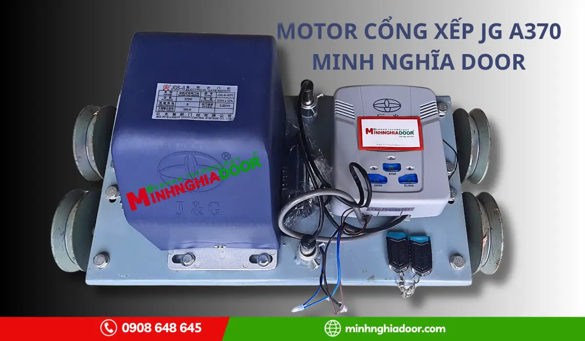 Motor cổng xếp JG A370 cho cổng xếp inox Motor cổng xếp JG A370 cho cổng xếp inox