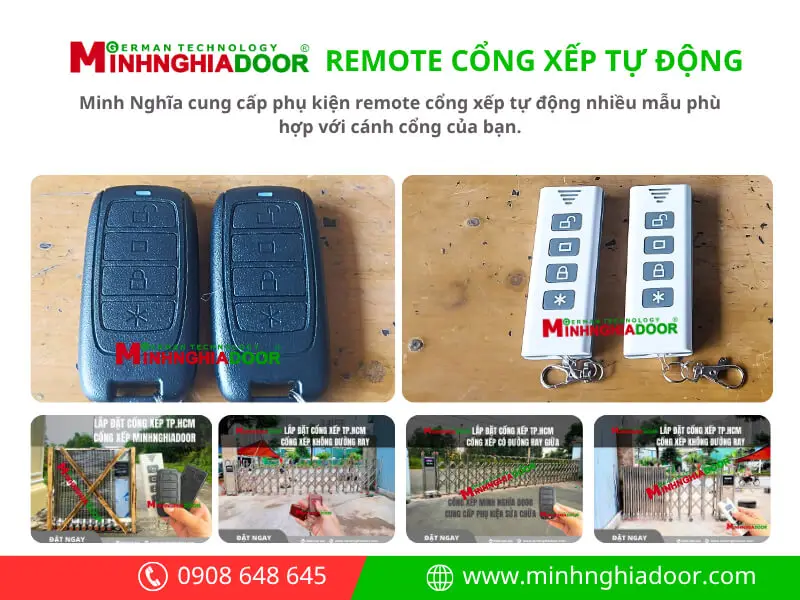 Remote cổng xếp tự động Minh Nghĩa