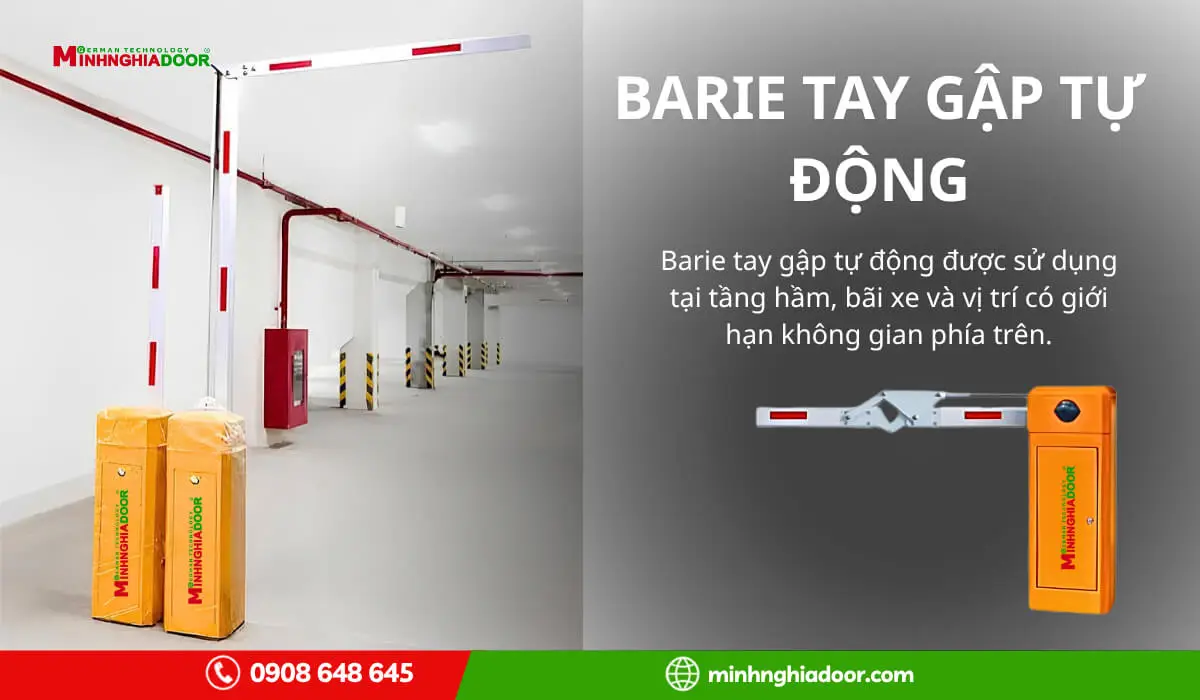 Barie tay gập tự động cho tầng hầm