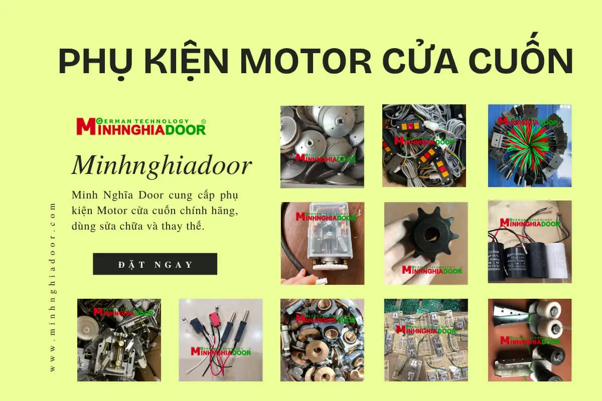 Phụ kiện motor cửa cuốn gồm hộp điều khiển và remote